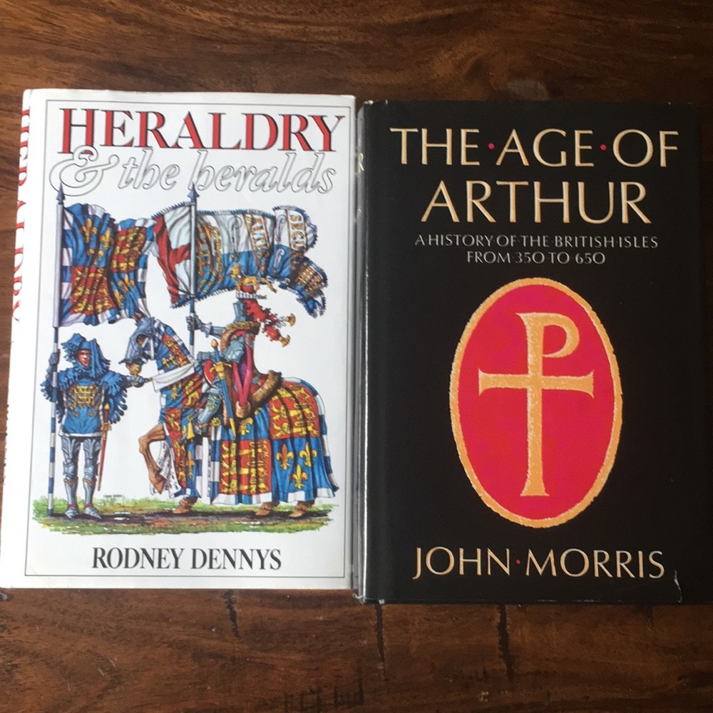 Heraldry & Heralds + The Age of Arthur (Set of 2) Hardcover Books w/ dustjackets